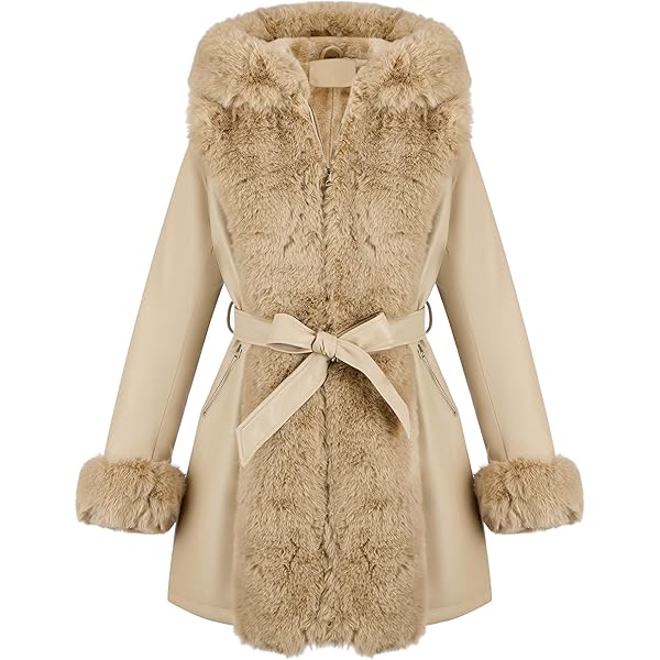 Amazon.com: RISISSIDA Puffer Coat Women Winter Down Faux Fur Lined