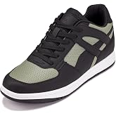 CALTO Men's Invisible Height Increasing Elevator Shoes - Leather Lightweight Fashion Sneakers - 2.2 Inches Taller