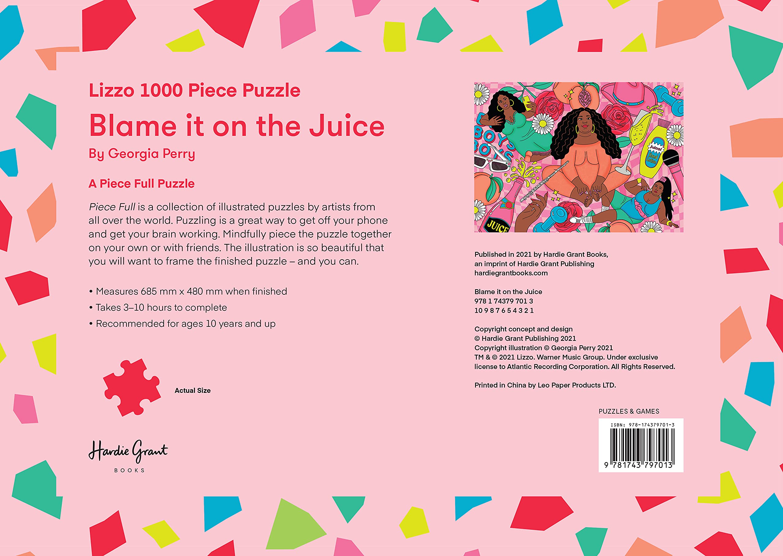 Blame It On The Juice Lizzo 1000 Piece Puzzle Piece Full Amazon Co Uk Georgia Perry Books
