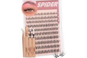 Spider Lash Clusters Kit Breeze Wispy Eyelash Clusters Natural Fluffy Lash Extension Kit D Curly Eyelash Extension Kit Light Cluster Eyelash Extensions DIY Individual Lashes Clusters by TNFVLONEINS