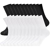 GEPAPE 20 Pairs Unisex Cotton Moisture Wicking Cushioned Comfortable Crew Workout Hiking Socks for Sport Running
