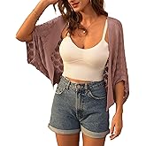 GRACE KARIN Womens Crochet Summer Cardigan Shrug 2025 Lightweight Open Front Hollow-out Batwing Cardigan Sweater Outwear