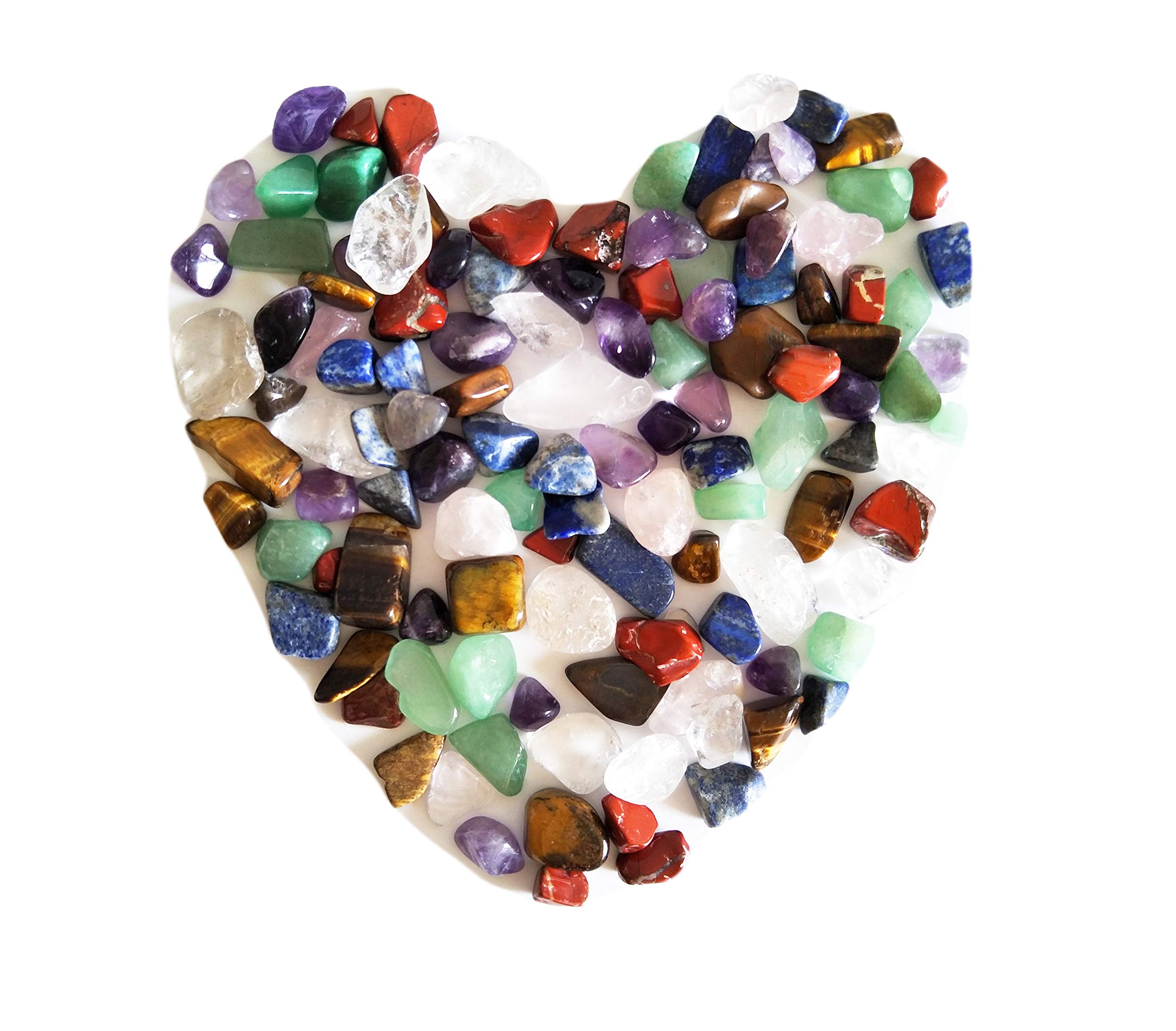 Mixed Natural Crystal 7 Chakra Stones, One Bag, About 100 Pieces, Weights about 160 Grams in Total, Small Size, Crystals for Beginners, Anxiety Relief