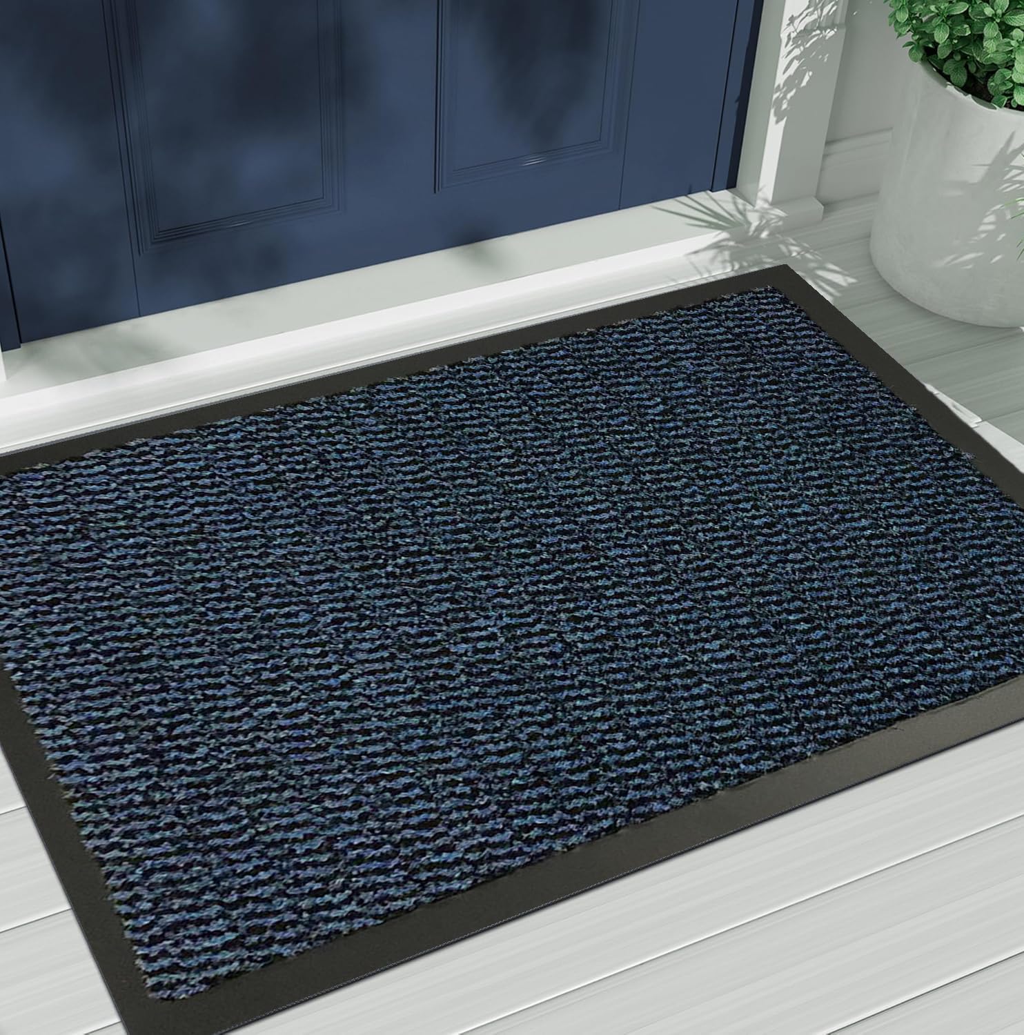 Non Slip Bath Mat – Thin Rubber Back Bath mats for Bathroom –Durable Kitchen And Bathroom Rugs, Super Water Absorbent Quick dry, Washable Toilet Mat for Bath (Blue, 40cm x 60cm)