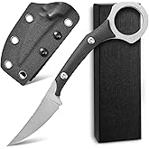 Ccanku C1150 Fixed Blade Knife D2 Steel Blade G10 Handle Claw Knife for Outdoor EDC Tool Camping Hiking(Silver)