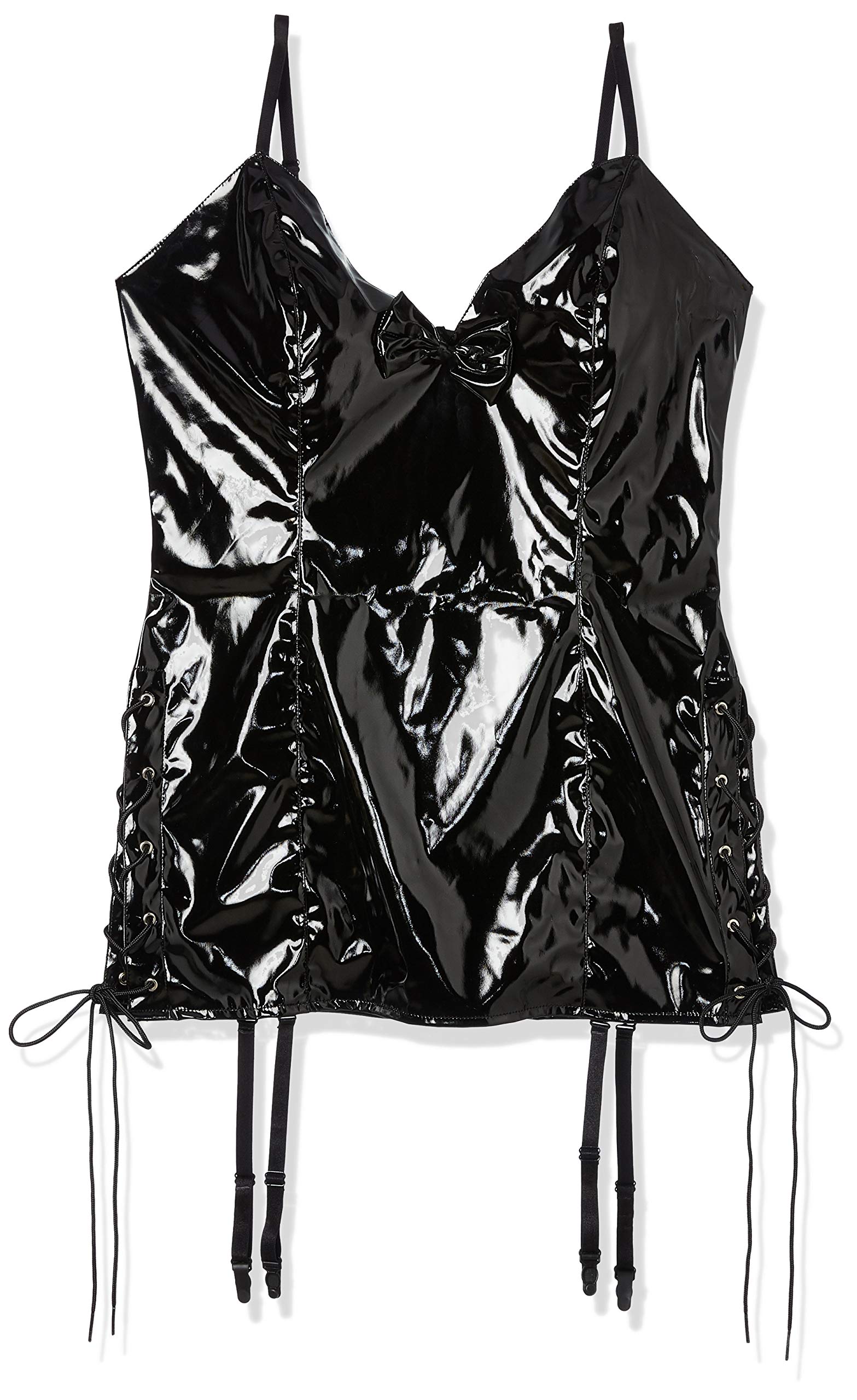 Black Level Vinyl Dress with Lacing, Medium, Black
