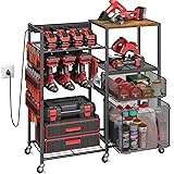 Large Power Tool Organizer Cart with Charging