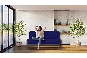 Royal Sleep Products by The Futon Factory 6 inch Foam Futon Mattress - Solid Royal Blue Cover - Full Size - CertiPUR Certified Foams - Made in USA - (Frame not Included)
