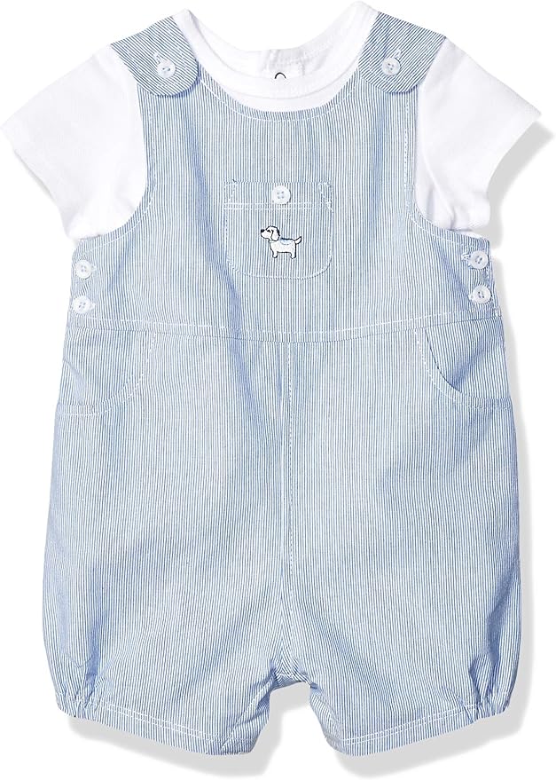 Little Me Baby Boy's Shortall Set Pants, Blue, 6 Months
