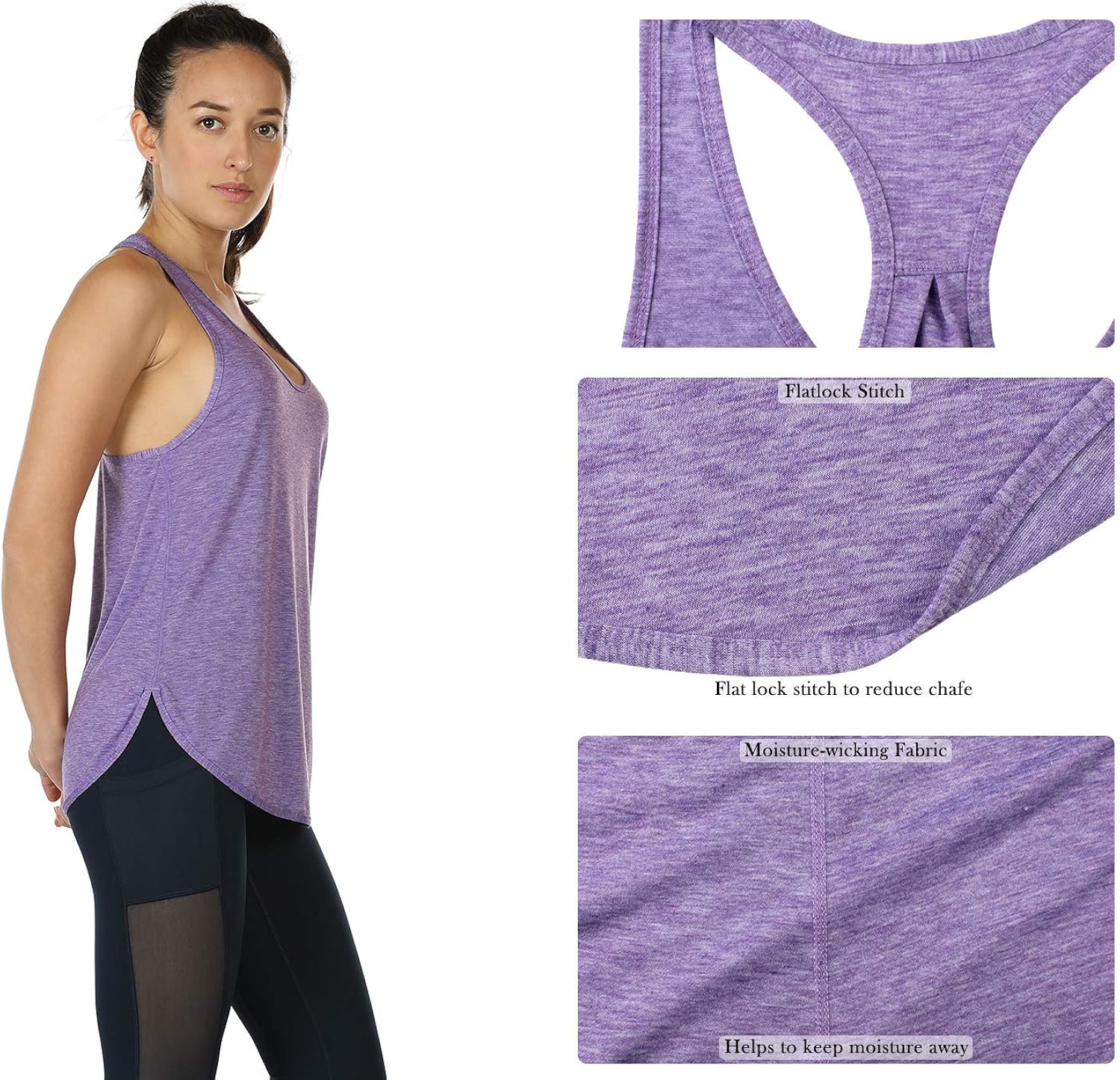 icyzone Workout Tank Tops for Women - Athletic Yoga Tops, Racerback Running Tank Top(Pack of 2): Clothing