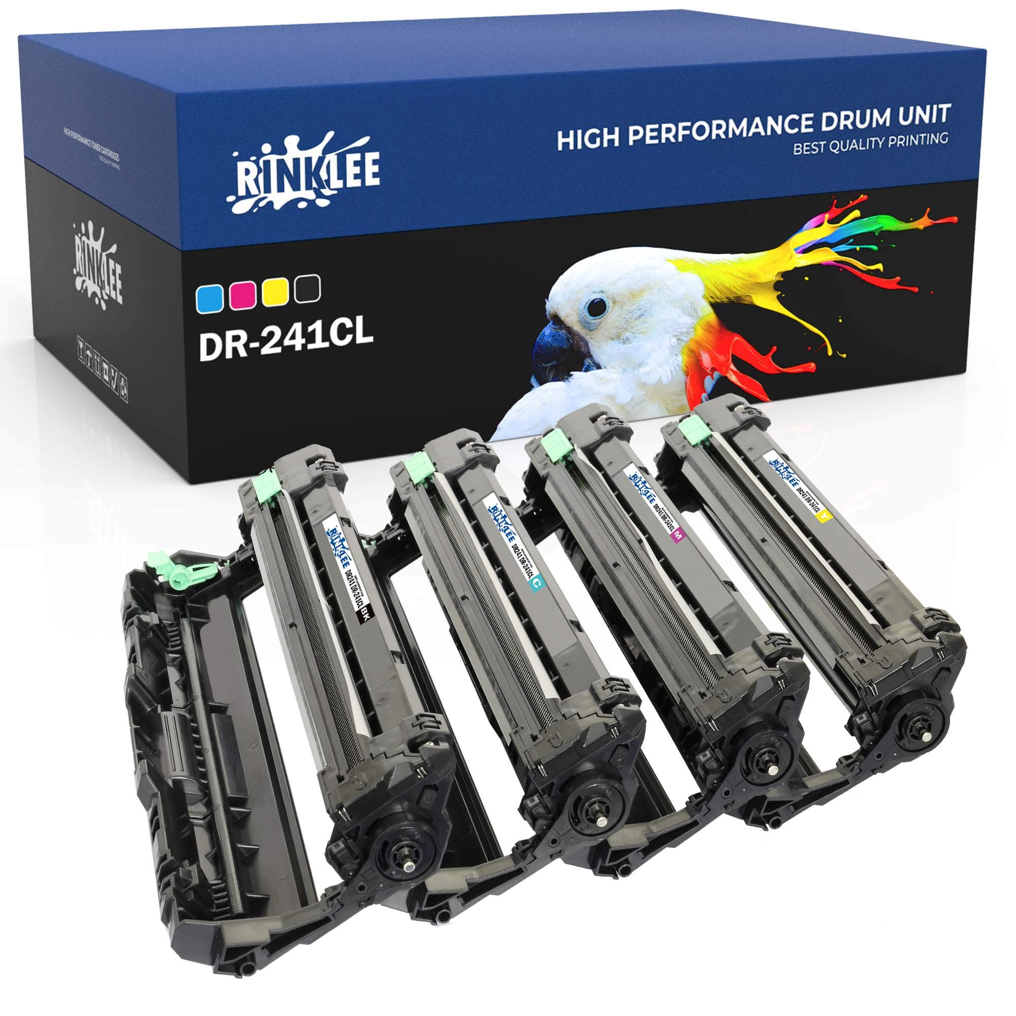 RINKLEE DR241 DR-241CL Drum Unit Compatible with Brother DCP-9015CDW DCP-9020CDW MFC-9140CDN MFC-9330CDW MFC-9340CDW HL-3140CW HL-3150CDW HL-3170CDW | High Yield 15000 Pages | SET, 4-PACK