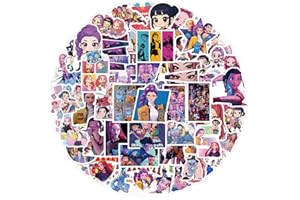 110Pcs Anime Stickers Demon Movie Theme Vinyl Waterproof Decals, Demon Hunters Inspired Character Stickers for Laptop Water B