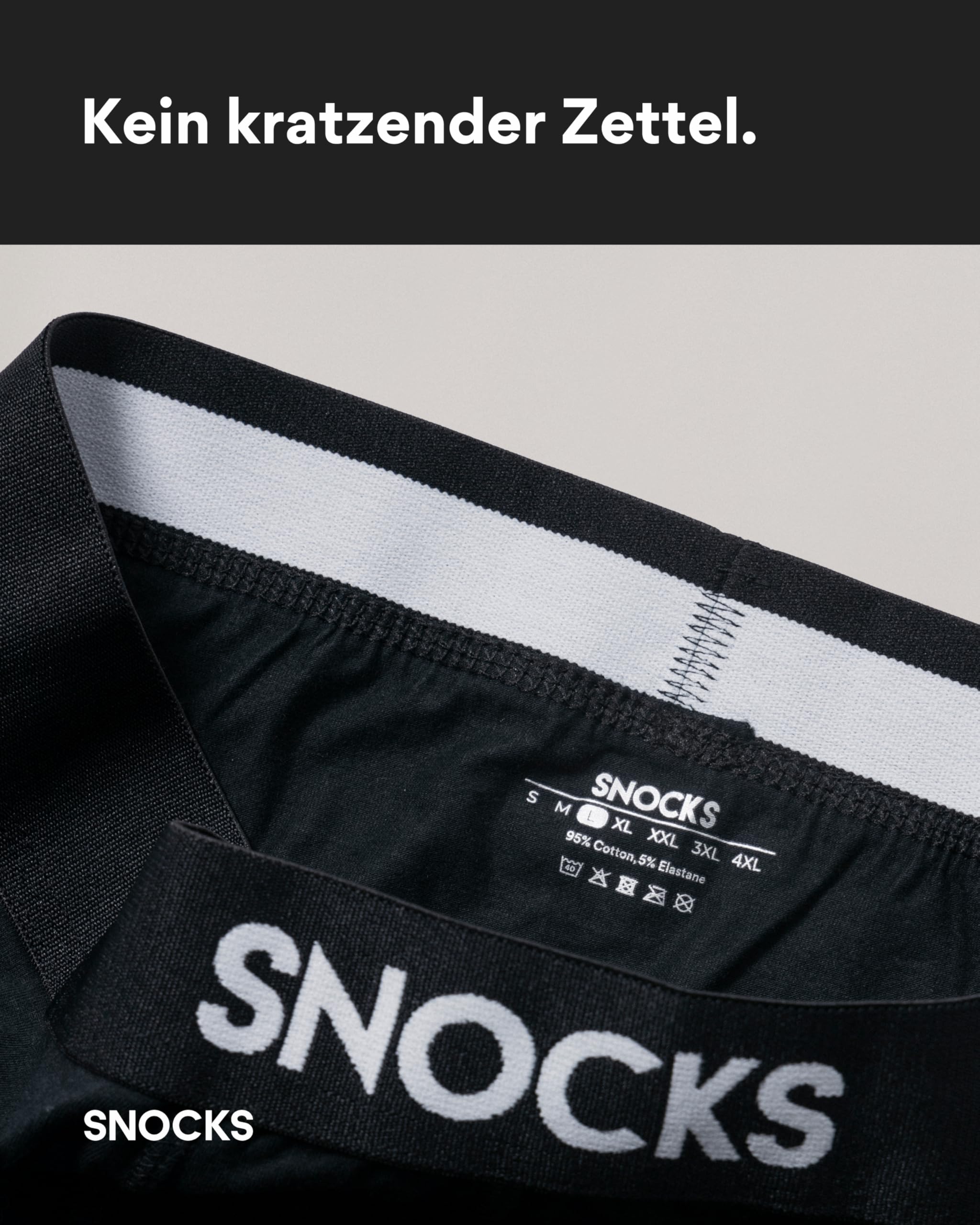 Snocks Boxershorts Herren Bio Baumwolle (6er Pack) Unterhosen Herren ohne einschneidenden Gummibund (Gr. S - 4XL)