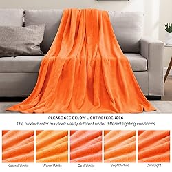 BEDELITE Orange Throw Blanket for Couch