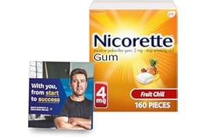 Nicorette 4mg Nicotine Gum to Help Quit Smoking with Behavioral Support Program - Fruit Chill Flavored Stop Smoking Aid, 160 Count