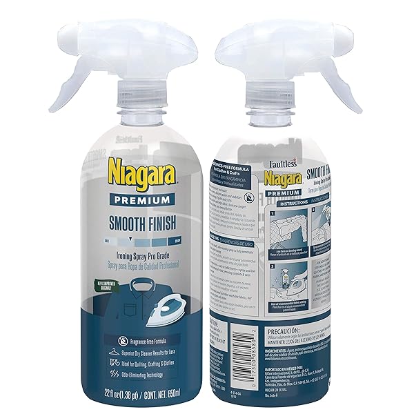 NIAGARA SPRAY STARCH (22 OZ, 6 PACK) TRIGGER PUMP LIQUID STARCH FOR IRONING, NON-AEROSOL SPRAY ON STARCH, REDUCES IRONING TIME, NO FLAKING, STICKING OR CLOGGING, BIODEGRADABLE INGREDIENTS, RECYCLABLE