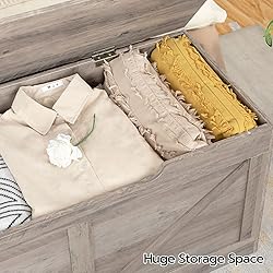 HOOBRO Storage Bench, 39.4” Retro Wooden Storage