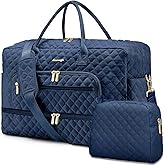 Large Women Travel Duffle Bag - Carry on Overnight Bag Weekend Travel Duffel Tote Bag Yoga Gym Bag with Wet Pocket Toiletry Weekender Overnight Bag for Travel Business Trips Sport Hospital Navy