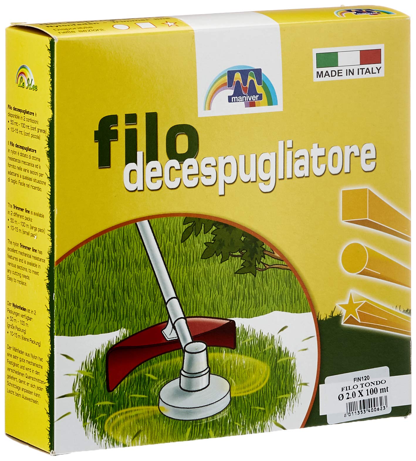 maniver fin120 Wire Brushcutter, 100 M, Yellow