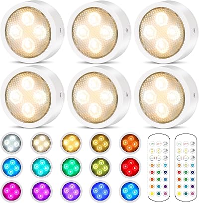 Onumii Under Cupboard LED Lights Battery Operated 6 Pack White