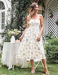 Floral Corset Sundress for Women Ruched Bust Summer