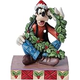 Enesco Disney Traditions Collection by Jim Shore Goofy with Christmas Garland Personality Pose Figurine- Resin Hand Painted Crafted Collectible Christmas Disney Figurines Home Decor Statue, 4.62 Inch