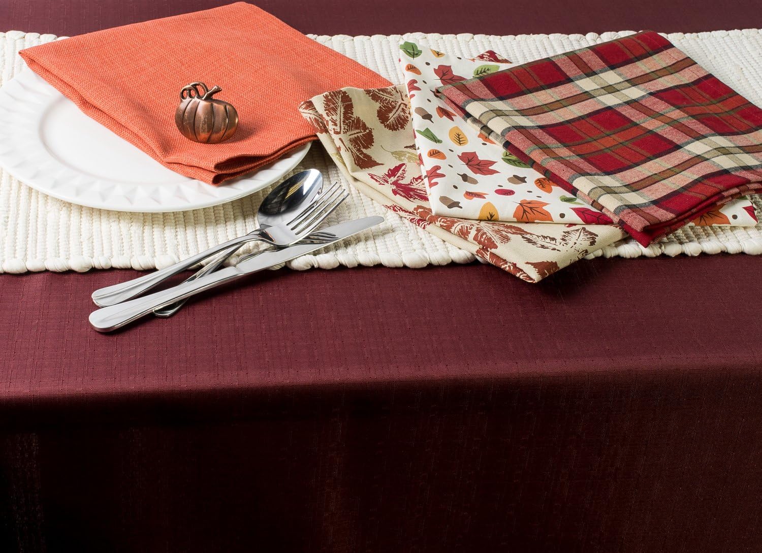 DII Handmade Chindi Tabletop Reversable & Machine Washable, Table Runner 14"x72", Natural: Home & Kitchen