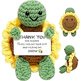 Thank You Gifts for Mom from Daughter Son - Cute Mothers Day, Valentines Day Gifts for Moms - Mini Handmade Positive Turtle Sunflower Crochet Birthday Gifts for Mom Mother in Law Mama Grandma