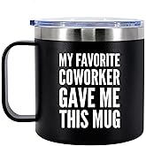 Panvola My Favorite Coworker Gave Me This Mug Going Away Coworker Gift Funny Office Boss Mugs Employer Farewell Goodbye Gifts To Employee Insulated Coffee Cup 14oz with Handle and Lid