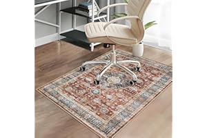 CAREMEE Office Chair Mats for Hardwood Floor, 36"X48" Desk Chair Mat for Hard Floor, Gaming Computer Chair Mat Office Rug for Rolling Chairs, Low Pile Carpet Under Chair Floor Protector, Boho