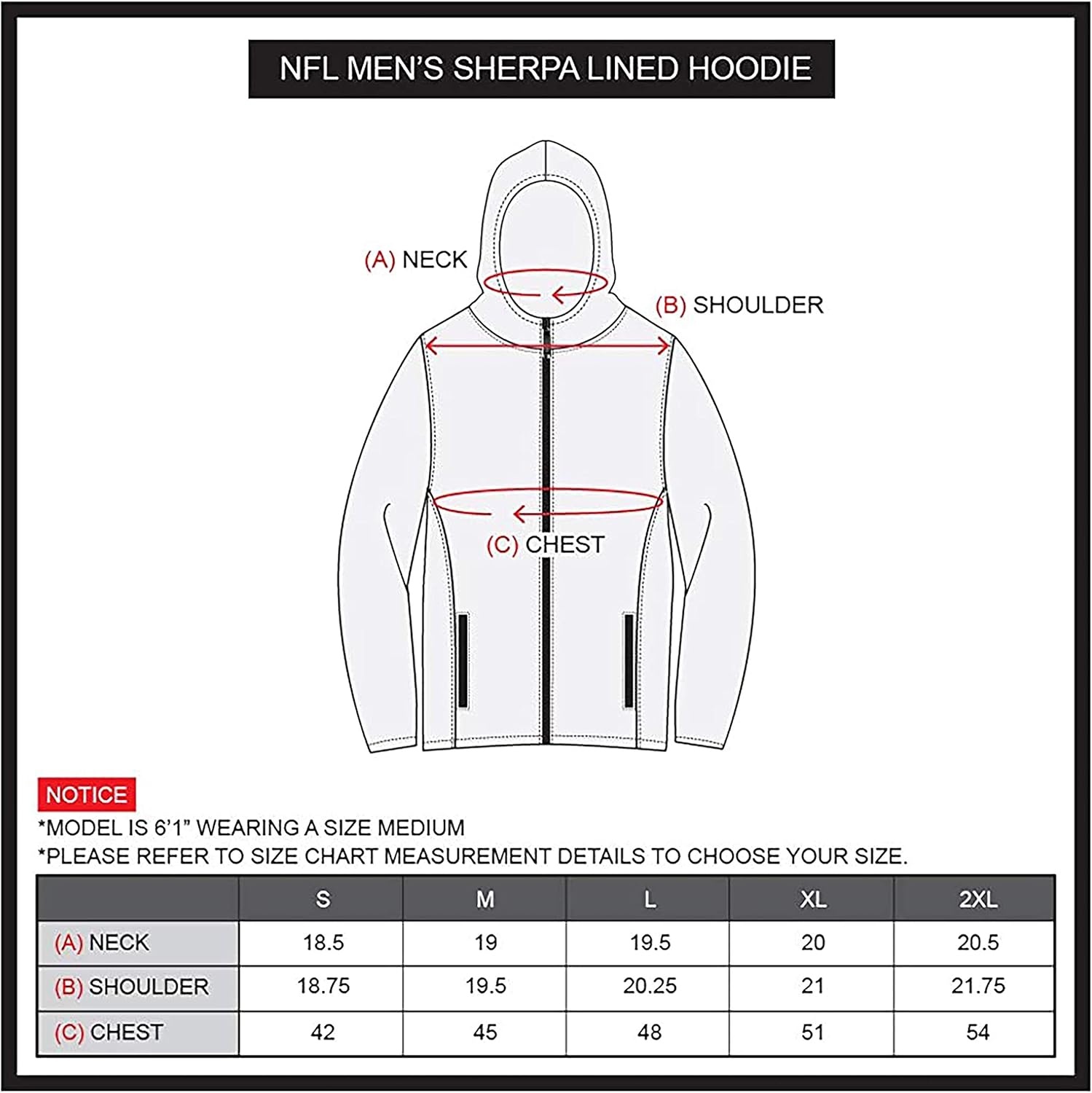 Ultra Game NFL Men's Sherpa Lined Full Zip Fleece Hoodie Sweatshirt : Clothing