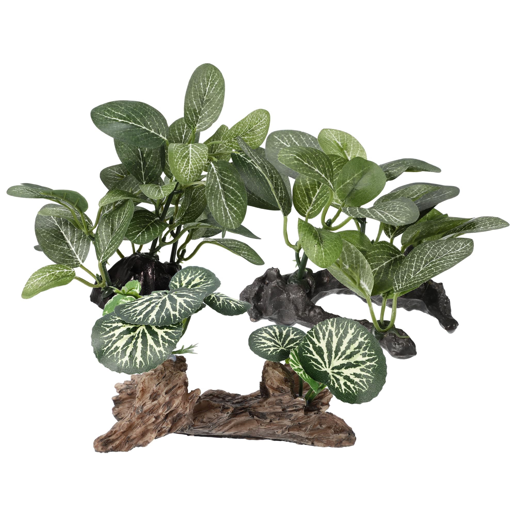 CAPASTEC Aquarium Plastic Plants, Driftwood Betta Silk Plants, Silk Plants Aquarium Set Decor, Silk Aquarium Plants for Betta Fish (Green, 3pcs)