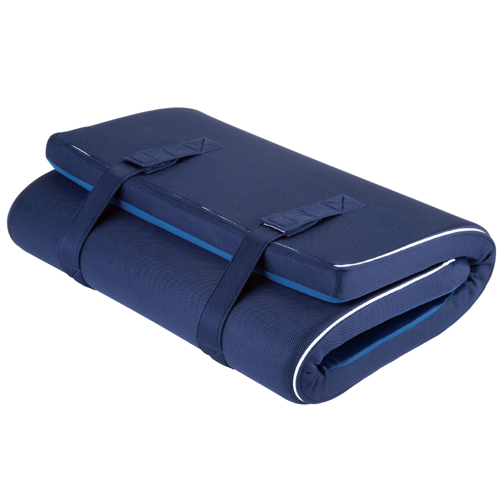 nishikawa 【 西川 】 エニーマット マットレス シングル 高反発 寝返りサポート エアホール加工 通気性 年中快適 抗菌加工 洗濯可能な側生地 折りたたみ 収納用固定ベルト付き ベッドでも床でも使用OK 敷き布団 ベッドマットレス ANY MAT スリープラインby nishikawa ネイビー 246057293 【最大30日間お試しサービス対象】商品画像