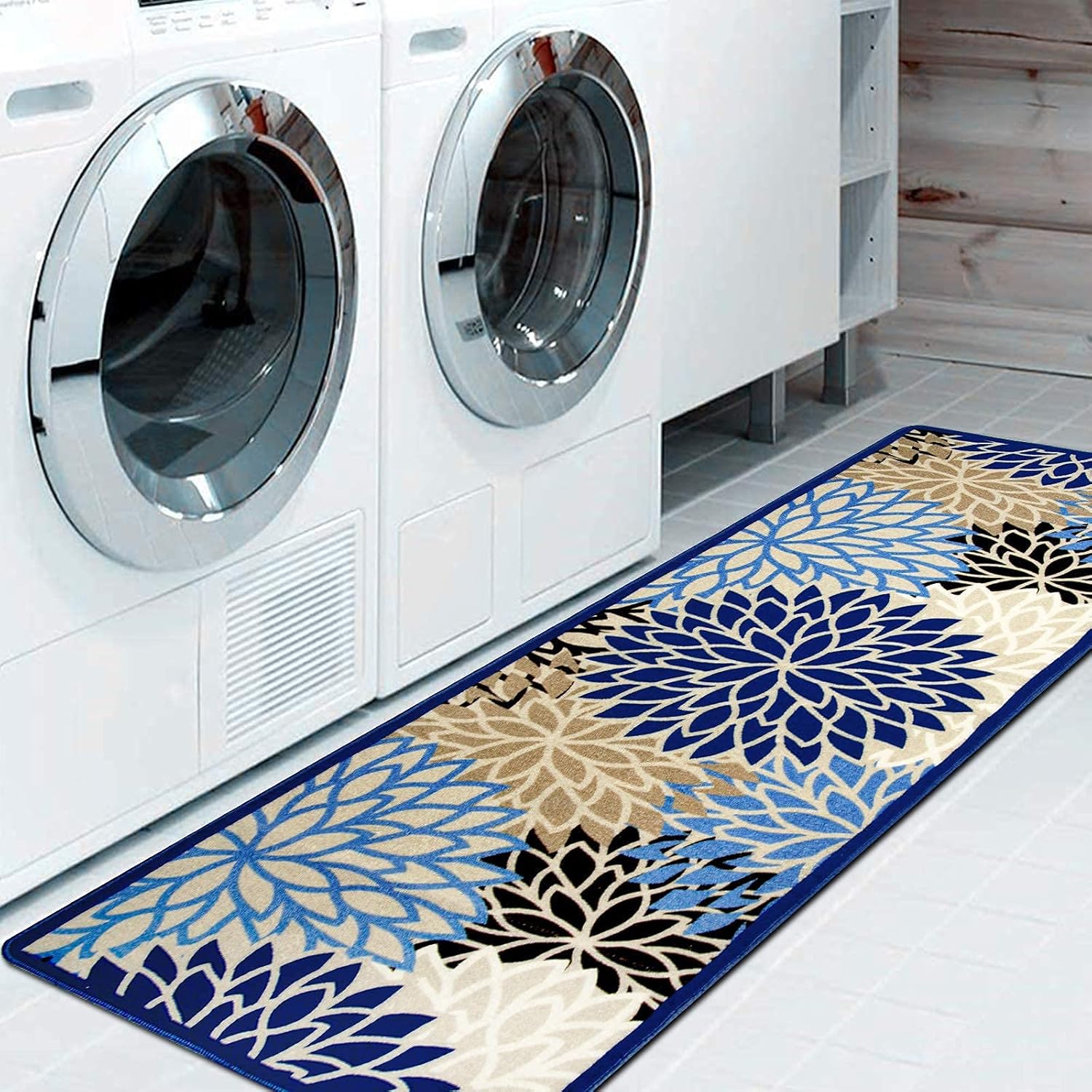 HEBE Floral Medallion Runner Rug 2'x6' Non Skid Washable Accent Distressed Throw Rugs Floor Carpet for Door Mat Laundry Room Entryway Hallways: Kitchen & Dining