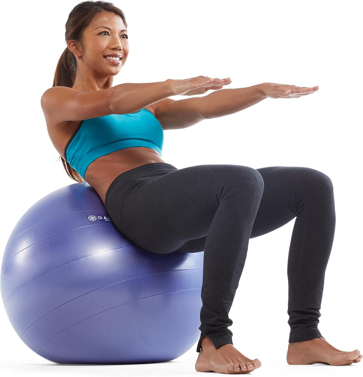 Gaiam Total Body Balance Ball Kit - Includes 55cm Anti-Burst Stability Exercise Yoga Ball, Air Pump, Workout Program: Gaiam: Sports & Outdoors