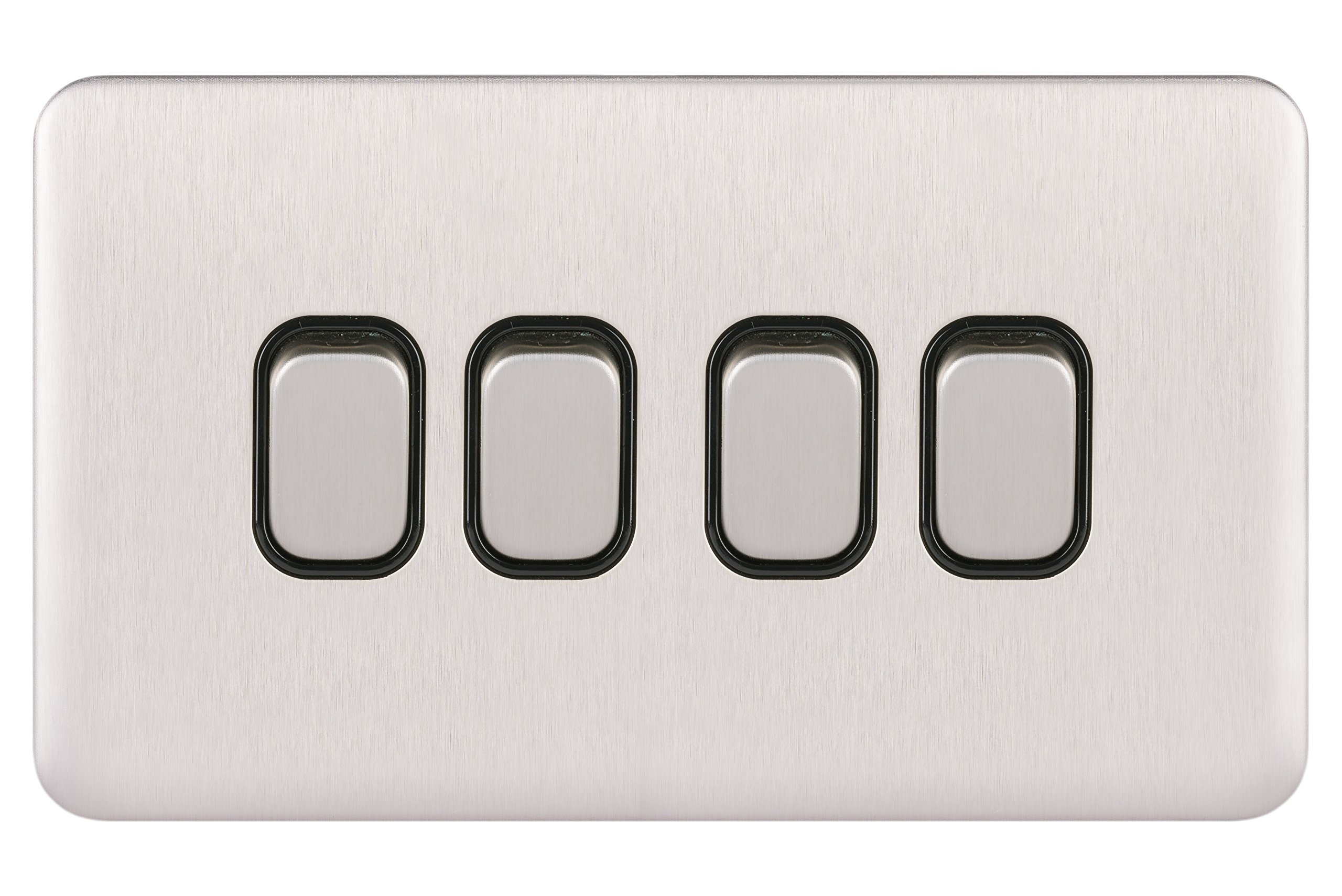 Schneider Electric GGBL1042BSS Lisse Screwless Deco 10AX 4G 2W Switch BSS, 240 V, Stainless Steel