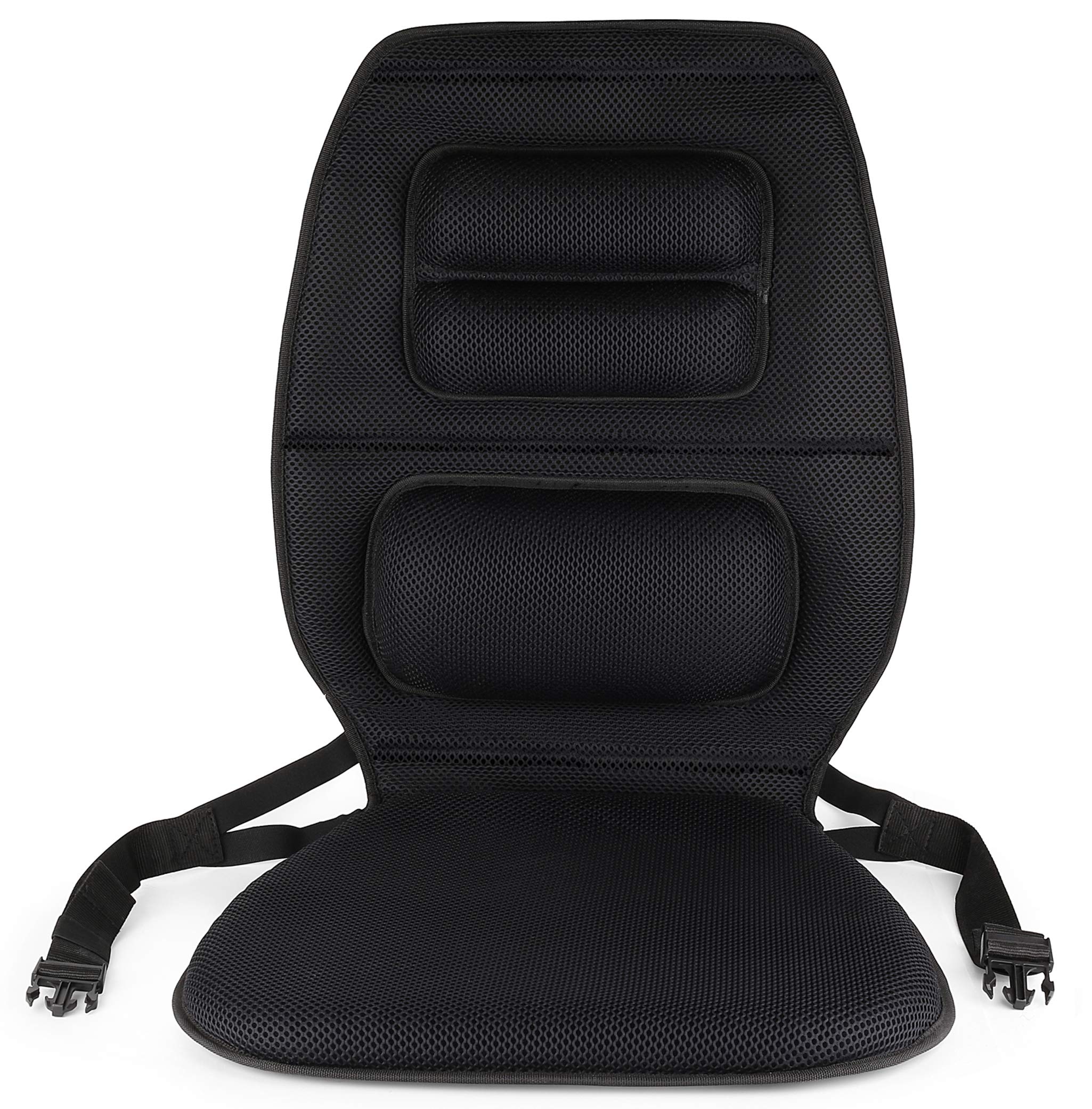 FOMI Premium Gel Cushion and Firm Back Support | Seat Cushion Pad and Upper Lower Thoracic and Lumbar Pillow for Car, Office Chair | Pressure Sore, Coccyx Pain Relief | Posture Aid (Grid Gel)