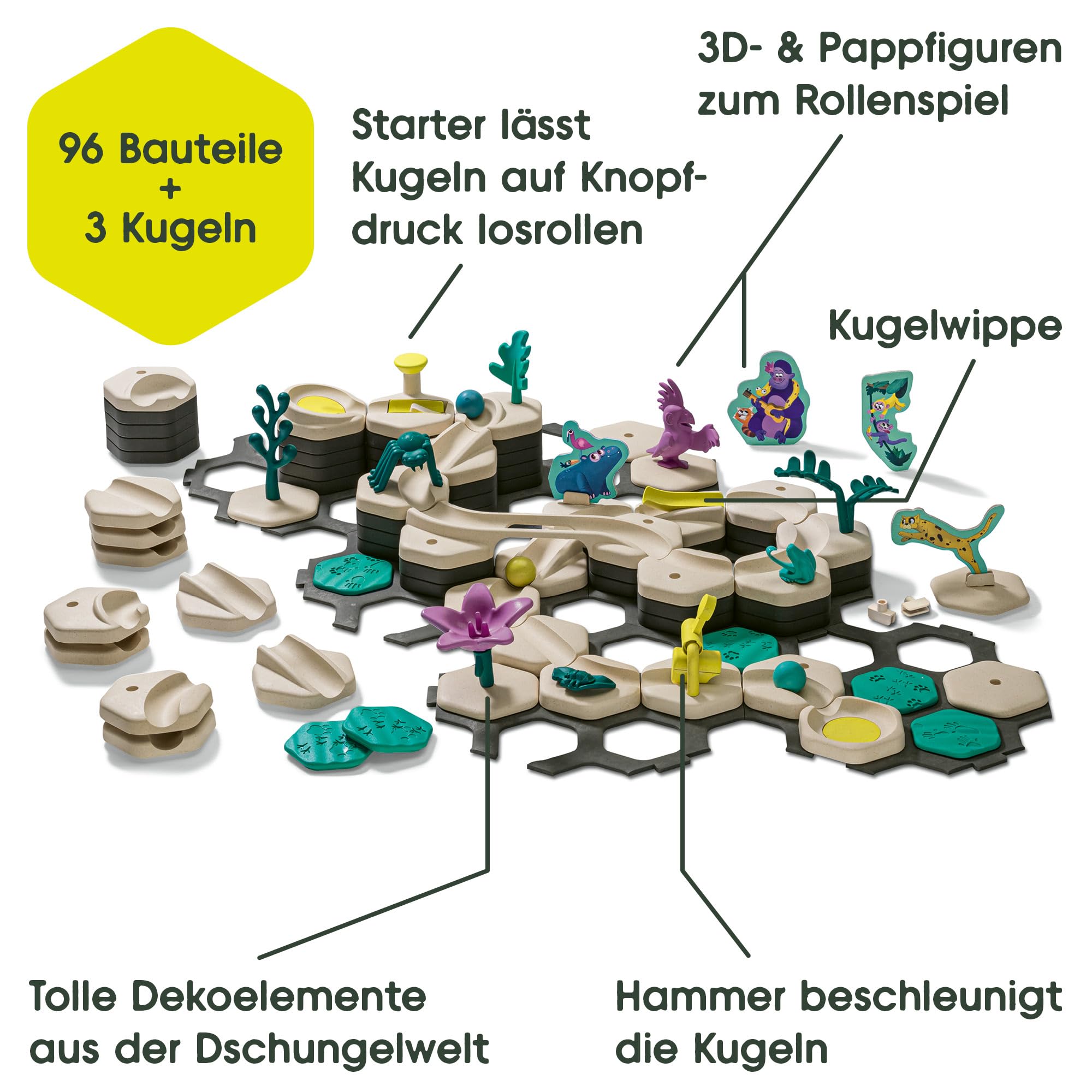 Ravensburger GraviTrax Junior Starter-Set L Jungle 27499 -Murmelbahn überwiegend aus nachwachsenden Rohstoffen mit Themenwelten, Lern- und Konstruktionsspielzeug für Jungs und Mädchen ab 3 Jahren 3