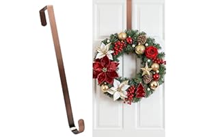 HOOSUN Wreath Hanger for Front Door for Christmas Decorations,12 Inches Metal Wreath Hanger for Fall Decor,20 Lbs Over The Door Hooks for Front Porch Home Decor Valentines Day Decorations