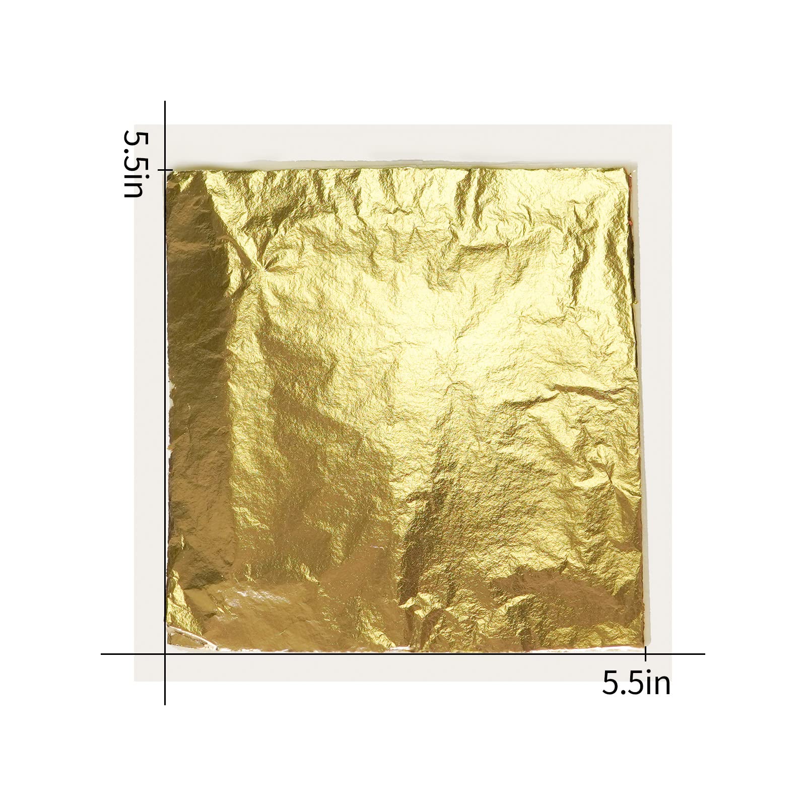 KINGBOOM Shimmering Imitation Gold Leaf - 200 Sheets for Nail Art and Decoration, 5.5