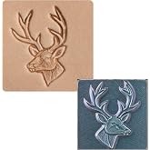 Tandy Leather Craftool Stamp Head Deer Head - Reusable Metal Tool for Veg Tan Leather Tooling and Decorating - Leather Stamp for Belts, Wallets, Holsters, and Rustic Crafts