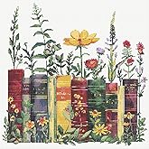 KYOQFVN Stamped Cross Stitch Kits - Flower Embroidery Starter Kit for Adult Beginners, 11CT Needlepoint Cross-Stitch Patterns Dimensions Kit Arts and Crafts 14&times;14inch