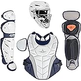 All-Star Empress Fastpitch Small White/Navy Catcher's Set Small