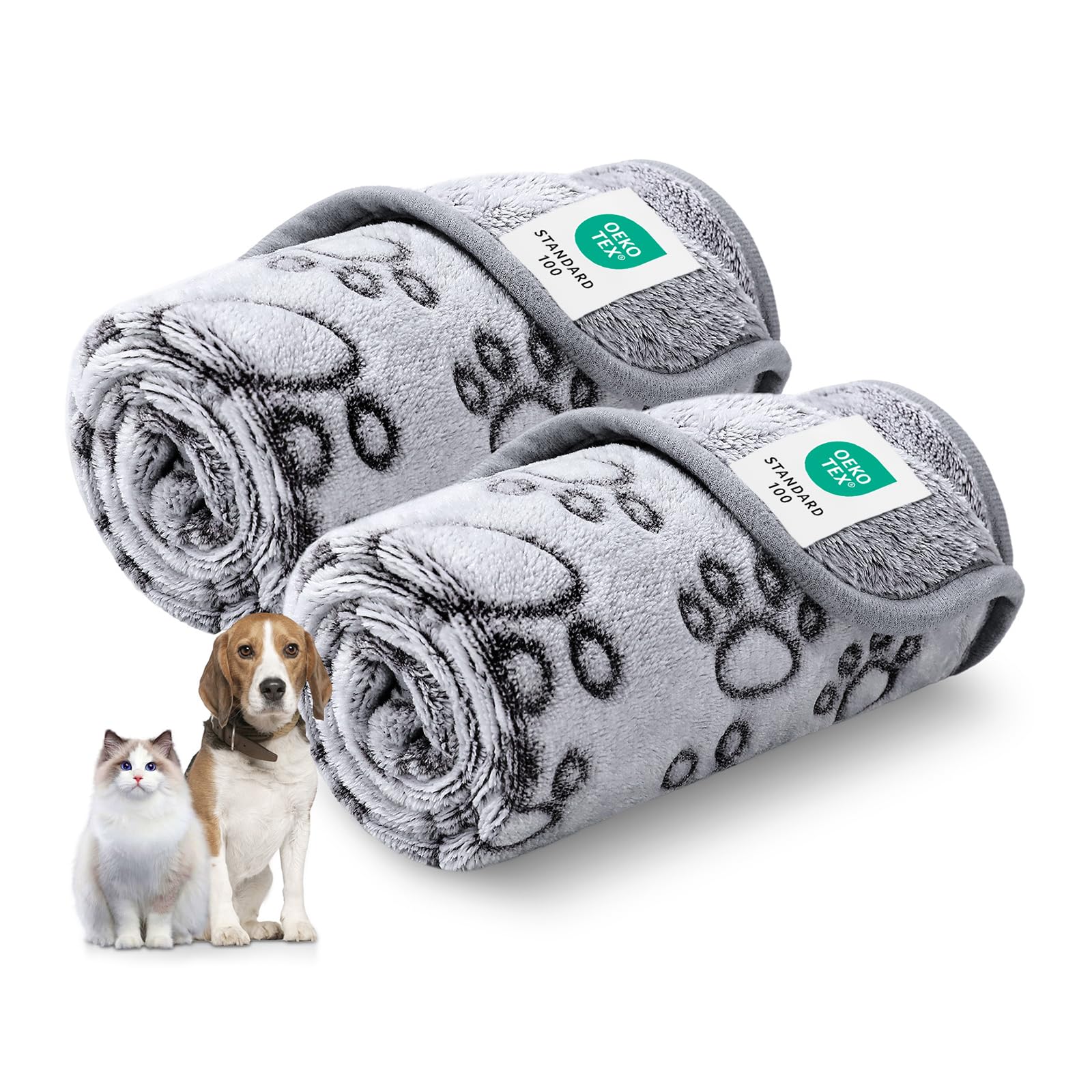 Photo 1 of Luciphia Premium Soft Dog Blanket for Small Medium Large Dogs Washable 300GSM Fluffy Warm Fleece Puppy Cat Paw Print Pet Flannel Pcs2 Grey Paw L(41"x31")