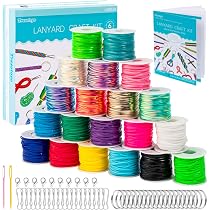 Lanyard String, 20 Rolls Gimp String, Plastic Lacing Cord