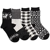 MUK LUKS womens Holiday 4 Pair Pack Socks