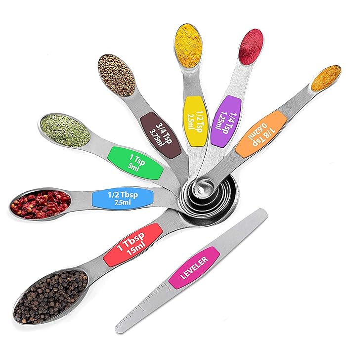 Buy 8 Piece Stainless Steel Measuring Spoons Set, Including 7 Double