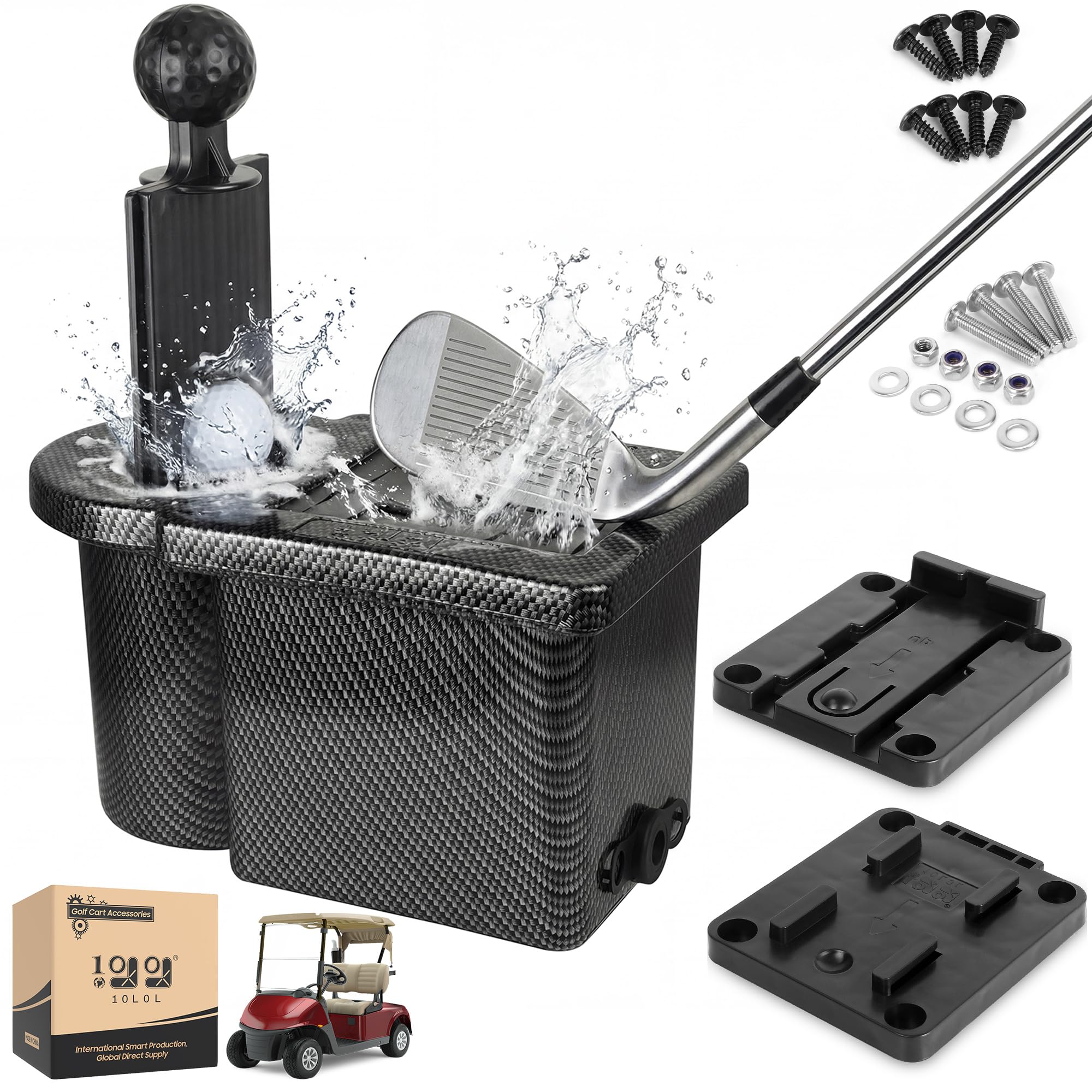 Photo 1 of 10L0L Golf Cart Ball Washer and Club Cleaner Kit, Detachable Golf Club Head and Ball Washer Golf Cleaner for EZGO Club Car Yamaha-New Black