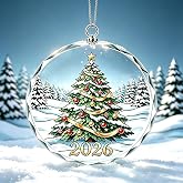 Christmas Tree Ornament Crystal Glass- Hanging Ornaments for Christmas Tree, Christmas Ornaments Xmas Decorations, Holiday Keepsake Present Exchange Ideas