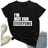 MIMOORN Women's I'm Not for Everyone Shirts Funny Casual V-Neck Graphic Tees